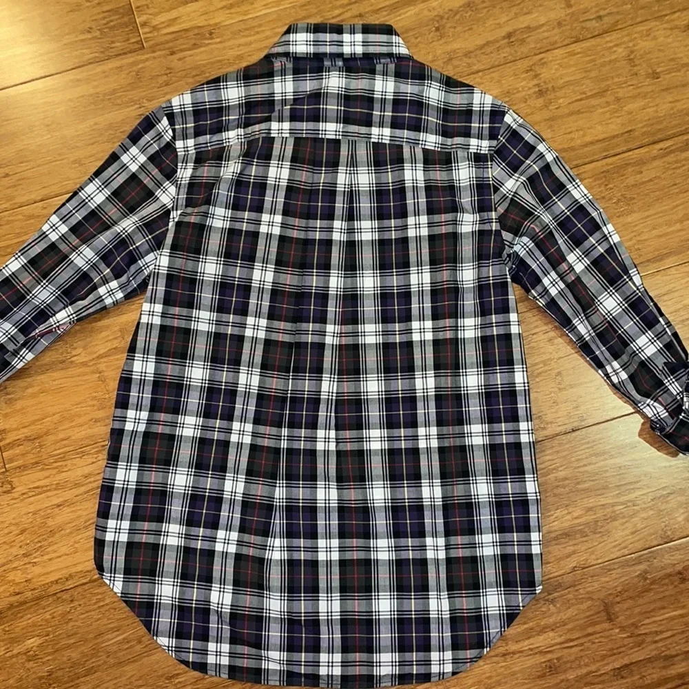 Polo Ralph Lauren boys navy and green plaid OXFORD shirt size large (14-16) NWT